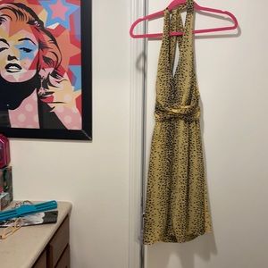 Guess leopard halter dress NWT